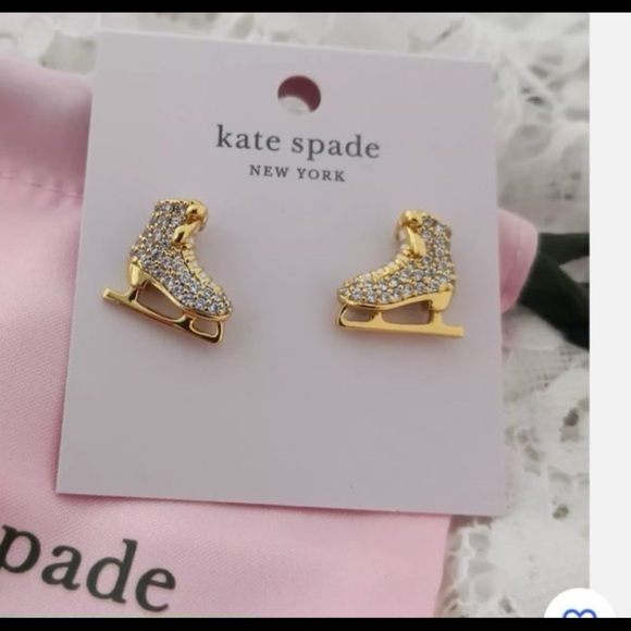 New Kate Spade Snow Day Ice Skate Stud Earrings - Picture 1 of 11